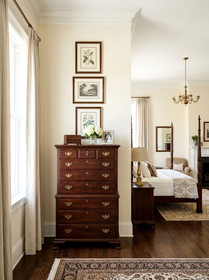 Dark Wood Highboy Dresser - 30 bedroom vintage dressers