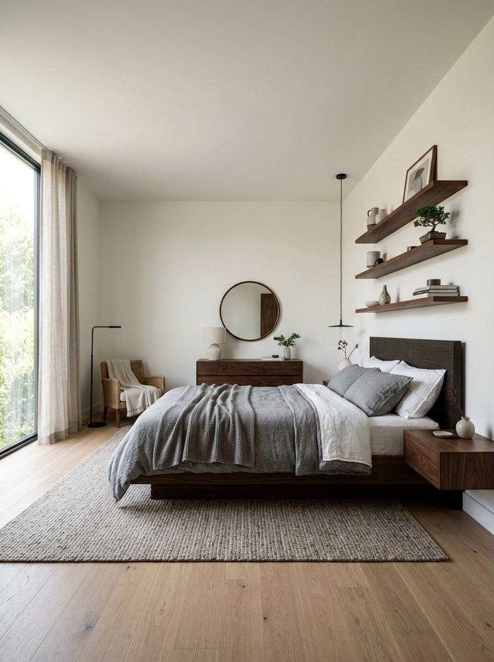 Dark Wood Japandi Bedroom - 30 japandi bedroom color ideas