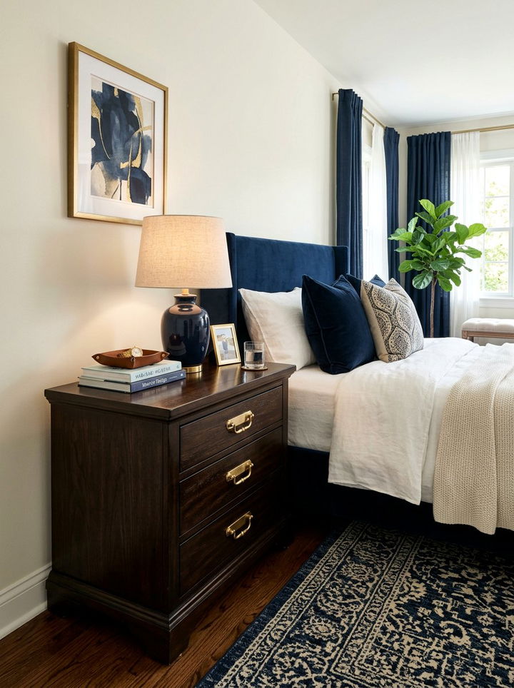 Dark Wood Nightstand - 30 bedroom nightstand ideas