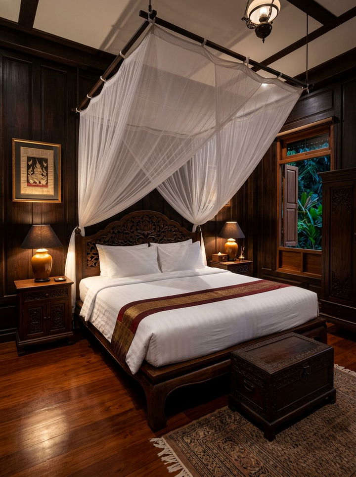 Dark Wood Thai Bedroom - 30 Thai bedroom ideas