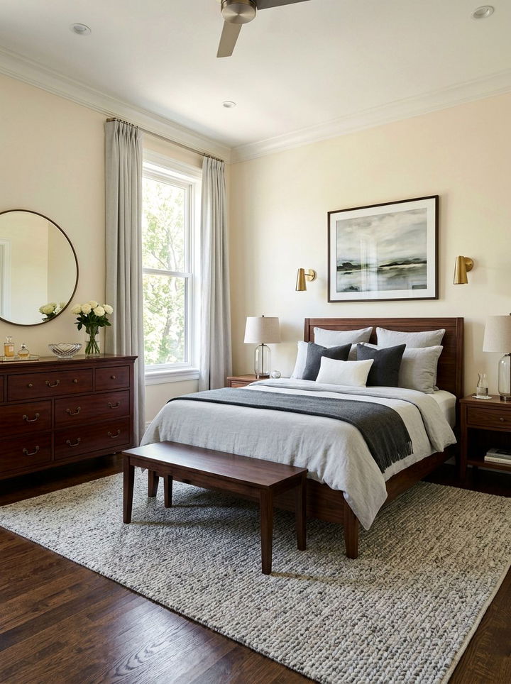 Dark Wood Transitional Bedroom - 30 transitional bedroom ideas