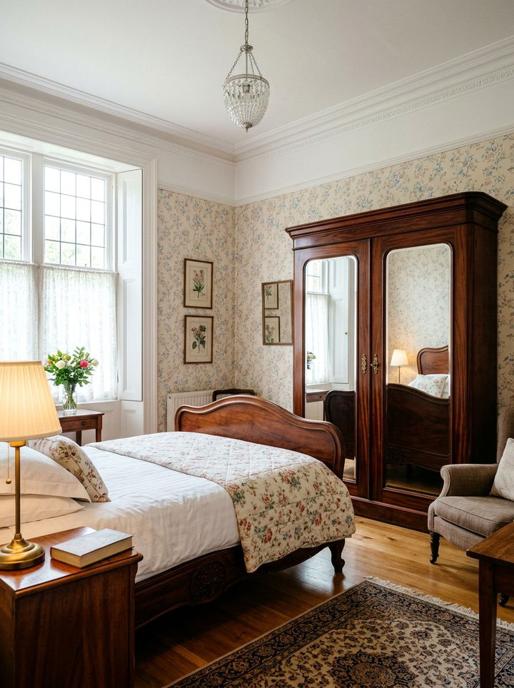 Dark Wood Wardrobe - 30 Edwardian bedroom ideas