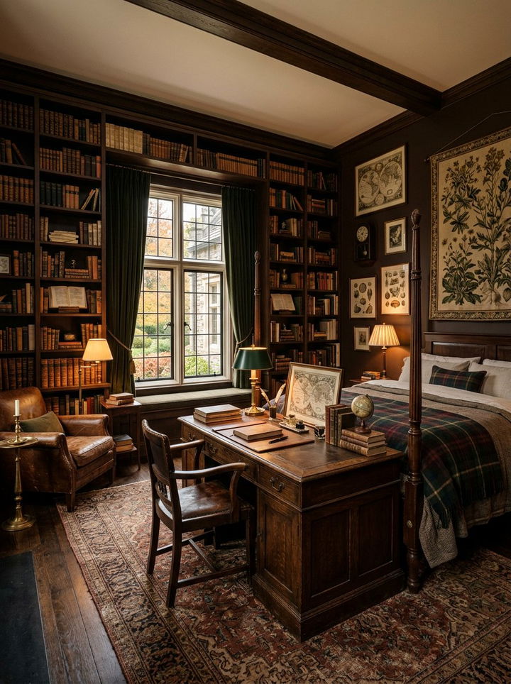 Dark academia bedroom style - 30 moody bedroom ideas