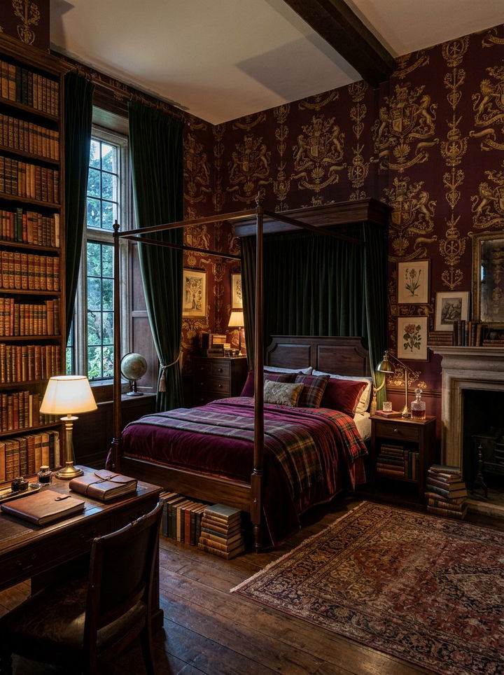 Dark academia wallpaper - 30 bedroom vintage wallpapers