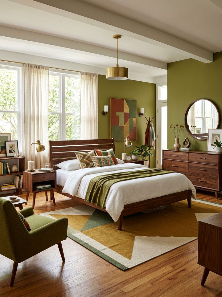 Dark brown mid century bedroom - 30 chocolate bedroom ideas