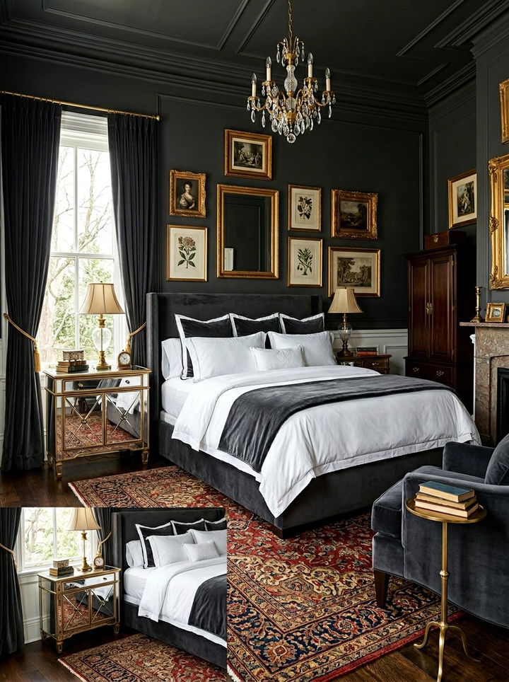 Dark charcoal traditional bedroom - 30 traditional gray bedroom ideas