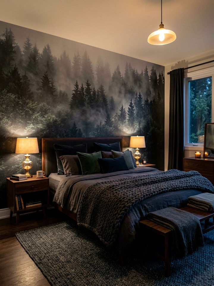 Dark forest wallpaper bedroom - 30 bedroom modern wallpapers
