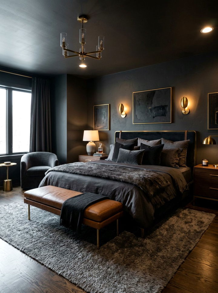 Dark moody luxury bedroom - 30 high end bedroom ideas