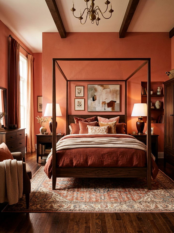 Dark peach bedroom - 30 peach bedroom ideas