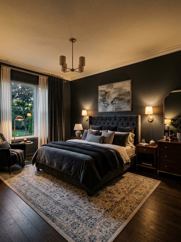 Dark pebble gray bedroom - 30 pebble gray bedroom ideas