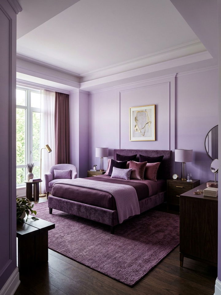 Dark purple and lavender bedroom - 30 pastel lavender bedroom ideas
