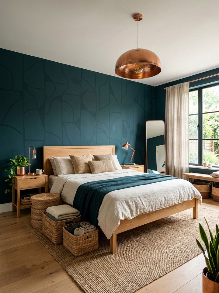 Dark teal bedroom walls - 30 moody bedroom ideas