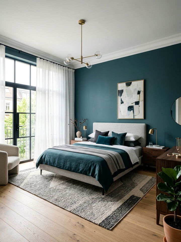 Dark teal paint - 30 modern teal bedroom ideas