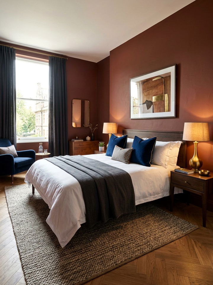 Dark terracotta bedroom paint - 30 bedroom terracotta walls