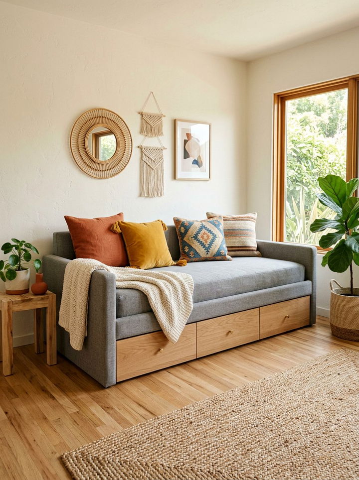 Daybed With Storage - 30 bedroom compact furniture ideas