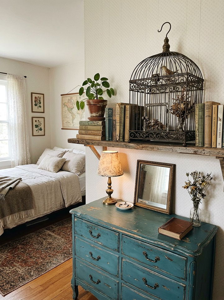 Decorative Bird Cage - 30 shabby chic bedroom ideas