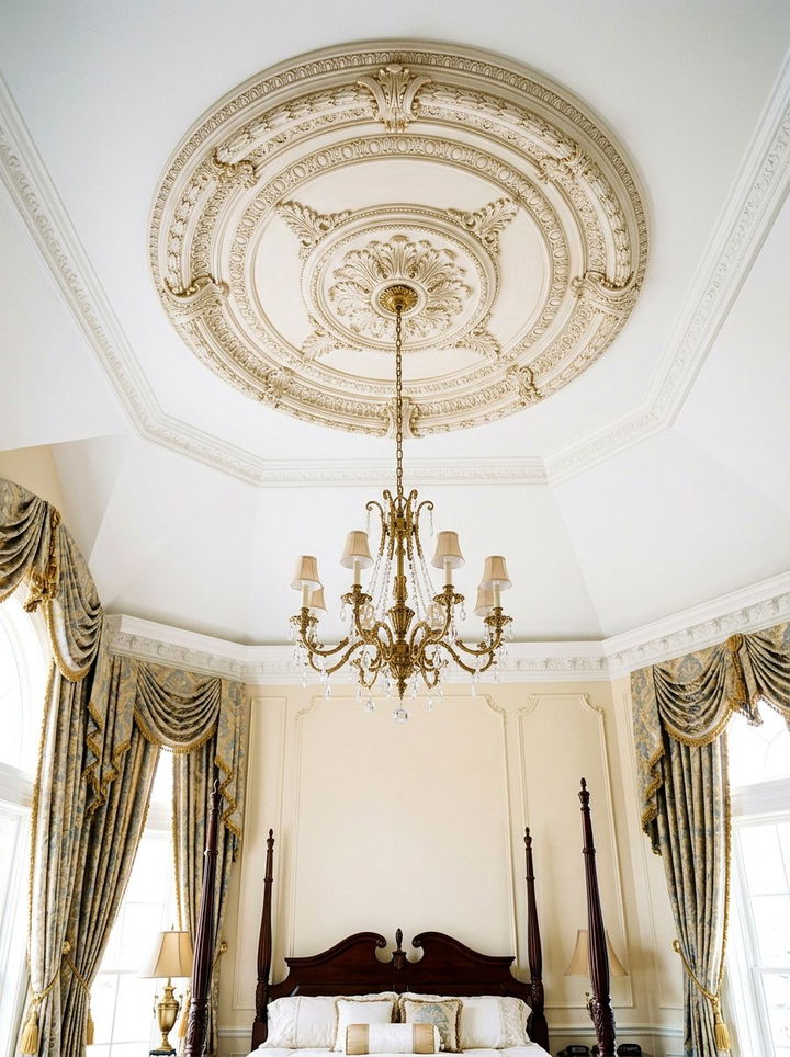 Decorative Ceiling Medallion - 30 bedroom trim ideas