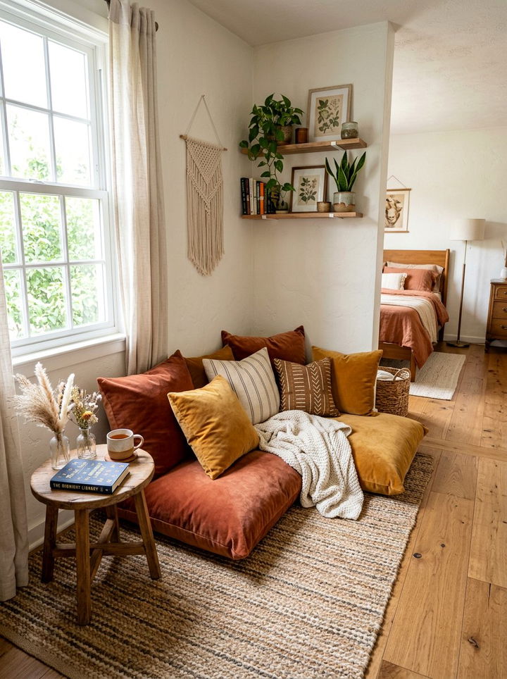 Decorative Floor Pillows - 30 no damage bedroom ideas