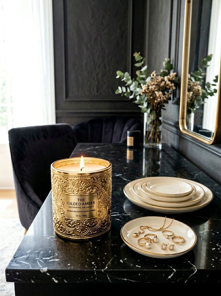 Decorative Jar Candle - 30 bedroom candle ideas
