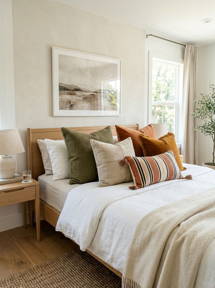 Decorative Pillows - 30 low cost bedroom ideas