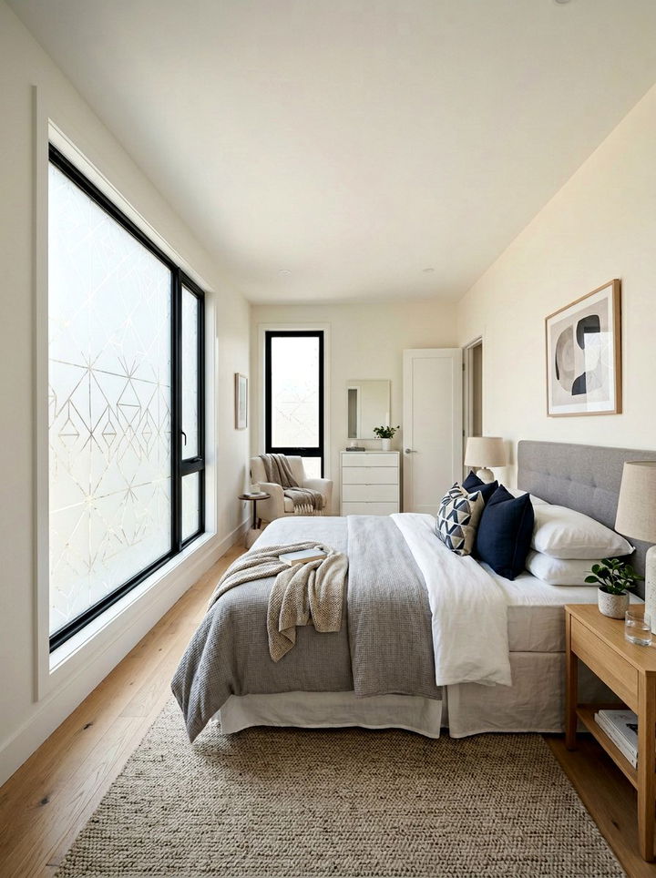 Decorative Privacy Film - 30 rental apartment bedroom ideas