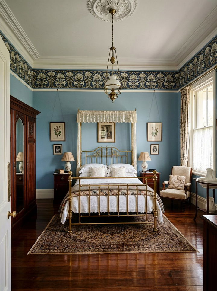 Decorative Wall Stencil - 30 Edwardian bedroom ideas
