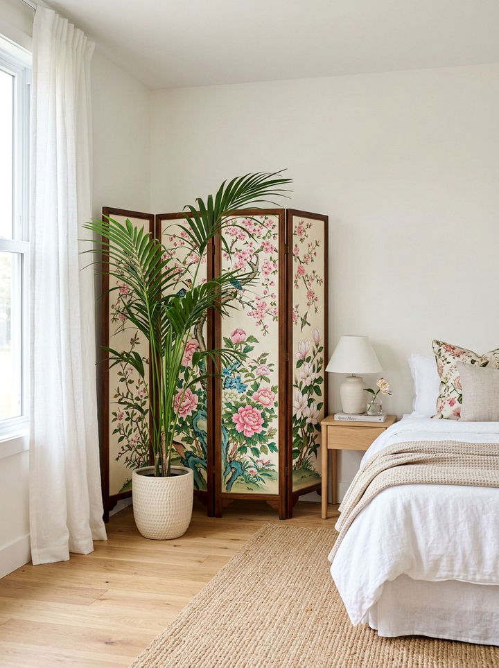 Decorative folding screen - 30 no drill bedroom ideas