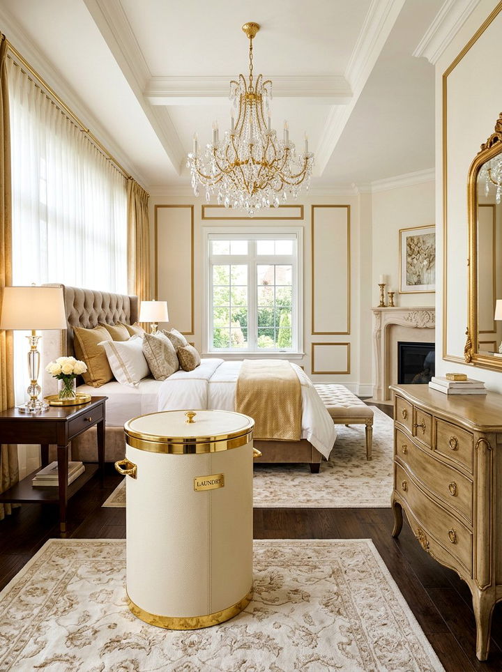 Decorative laundry hamper - 30 bedroom dirty clothes storage ideas