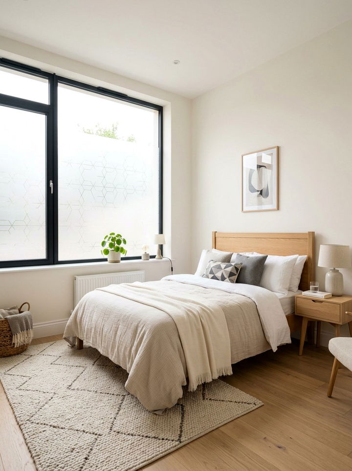 Decorative window film - 30 cheap bedroom ideas