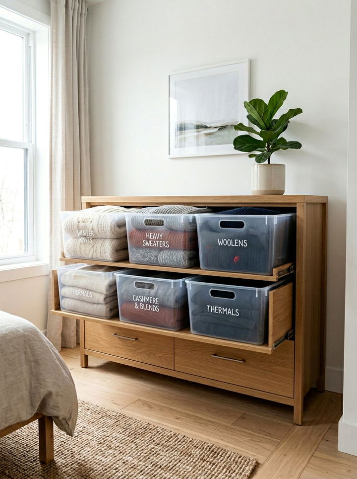 Deep Dresser Bins - 30 bedroom drawer organizers