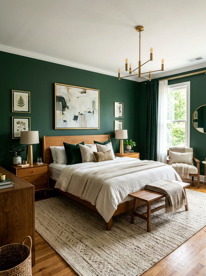 Deep Green Bedroom - 30 bohemian green bedroom ideas