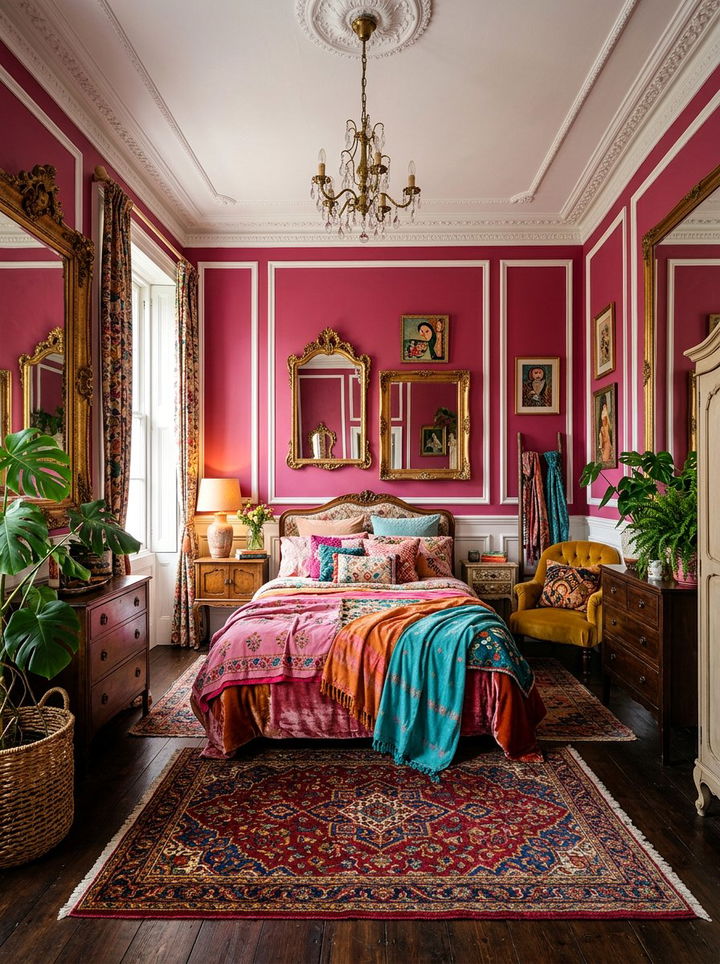 Deep Pink Bedroom - 30 bedroom pink walls