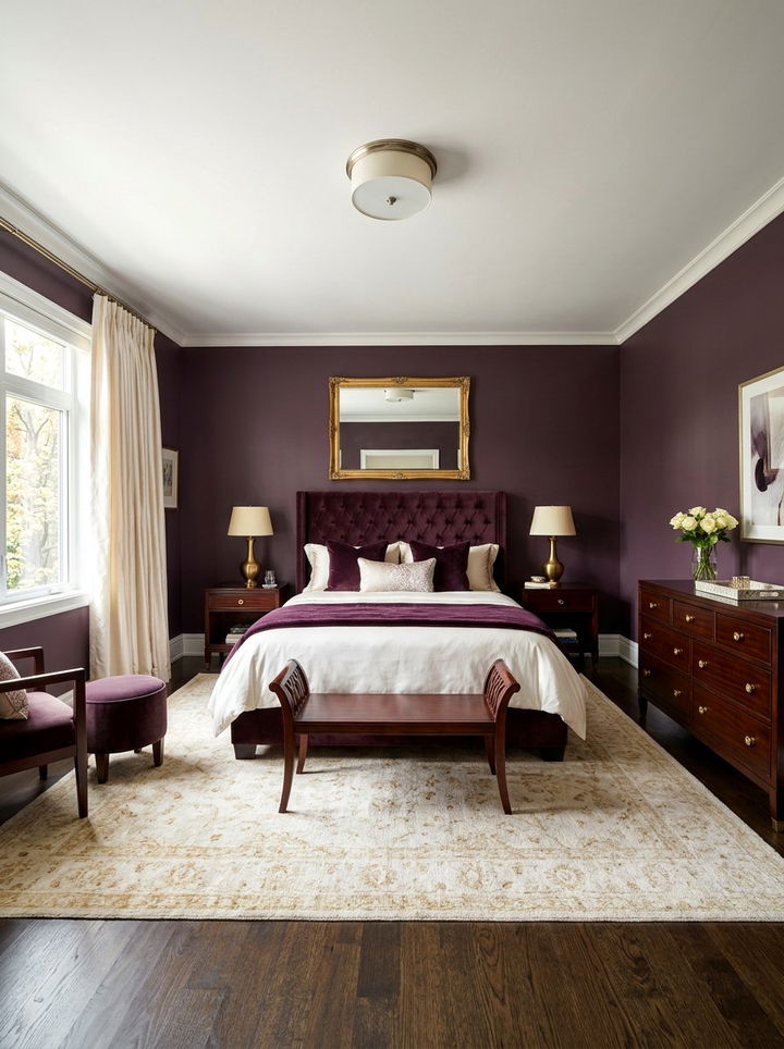 Deep Plum Bedroom - 30 bedroom purple walls