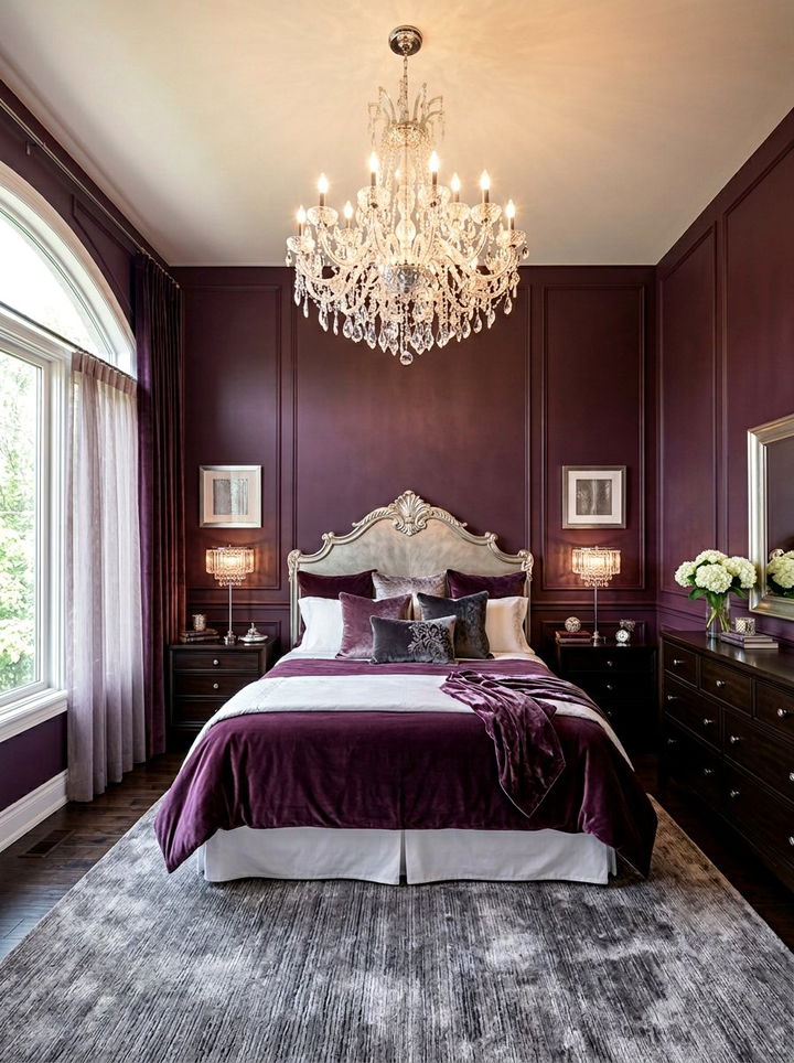 Deep Plum Bedroom - 30 moody bedroom color ideas