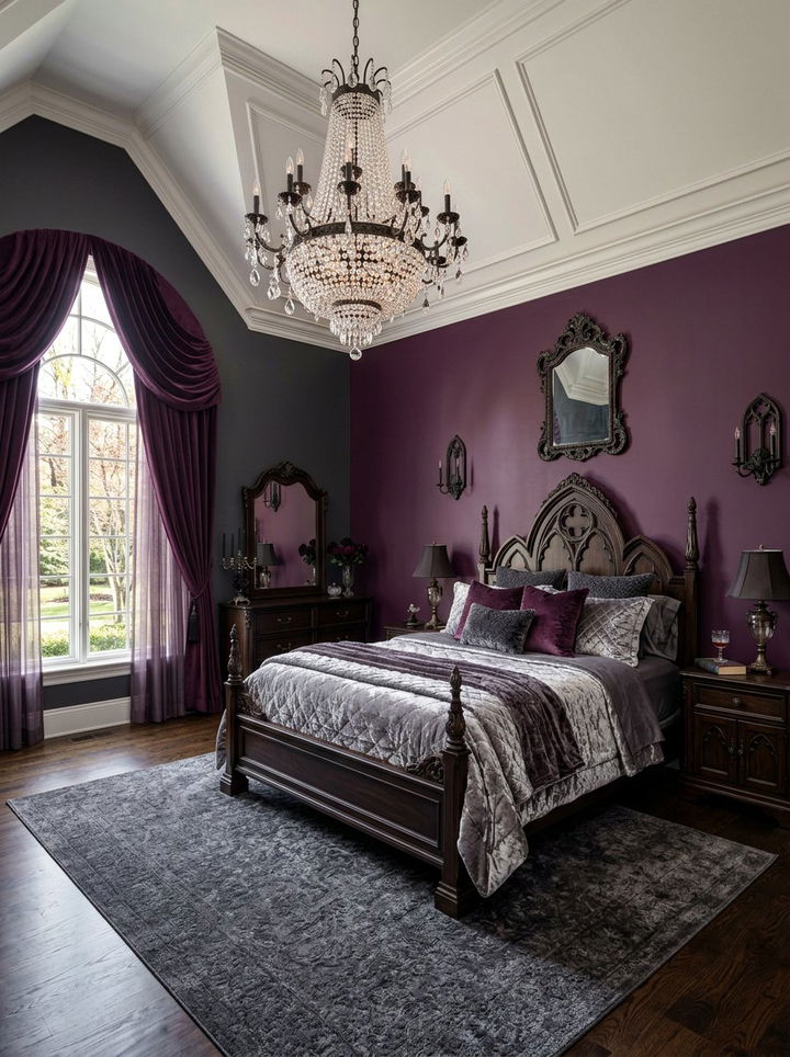 Deep Plum Bedroom - 30 bedroom accent color ideas