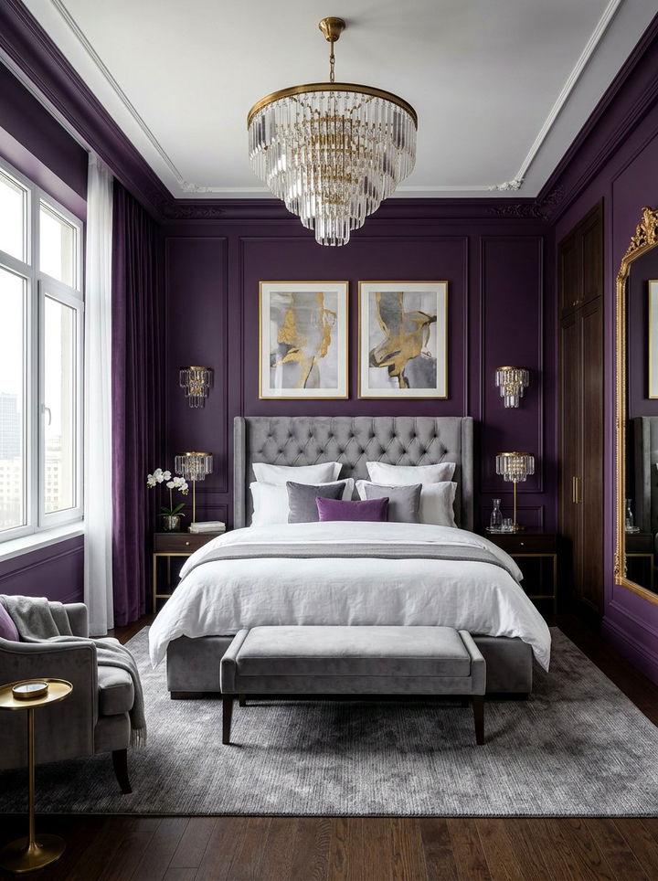 Deep Purple Bedroom - 30 moody bedroom color ideas