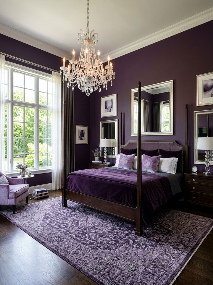 Deep Purple Bedroom - 30 bold color bedroom ideas