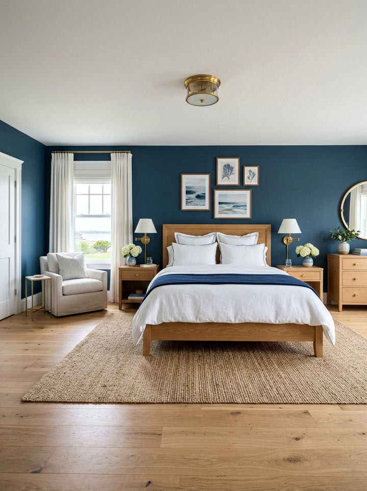 Deep Sea Blue Bedroom - 30 dark color bedroom ideas
