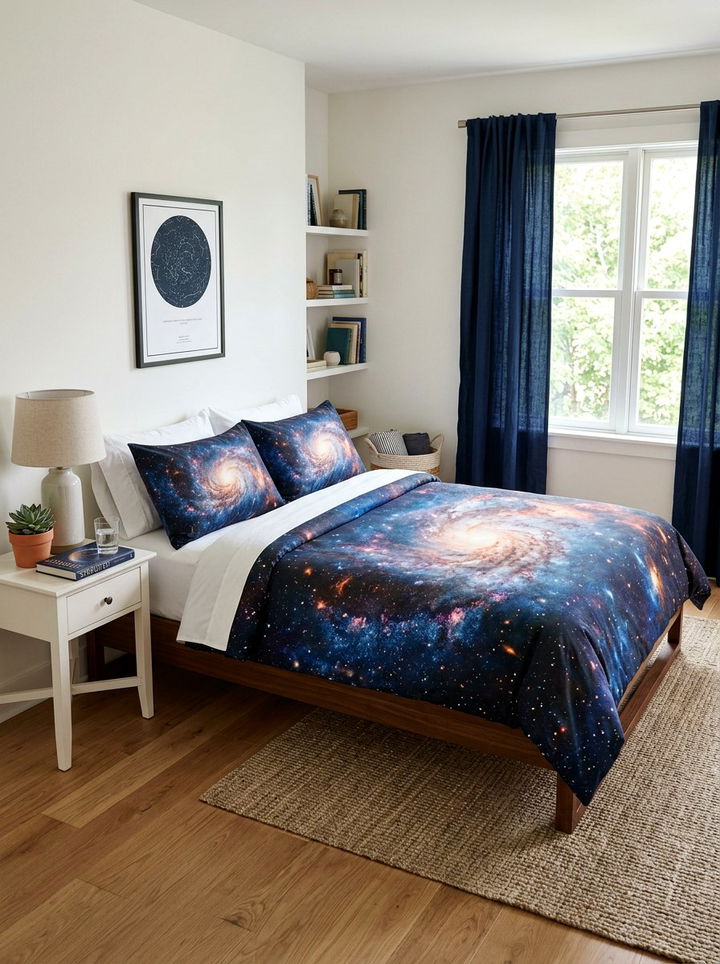 Deep Space Bedding - 30 galaxy bedroom ideas
