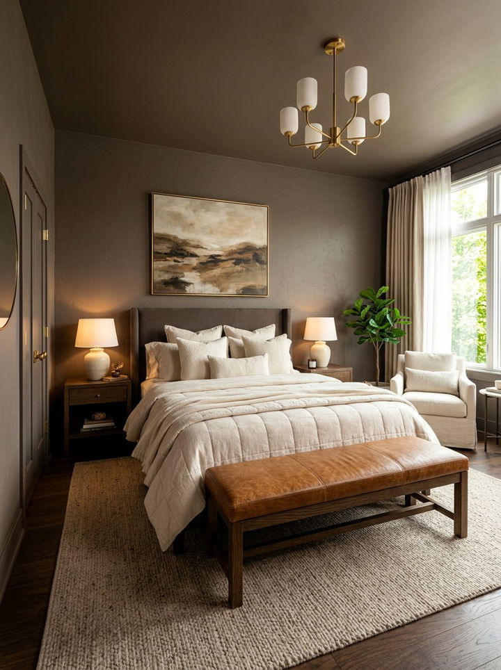 Deep Taupe Bedroom - 30 dark neutral bedroom ideas