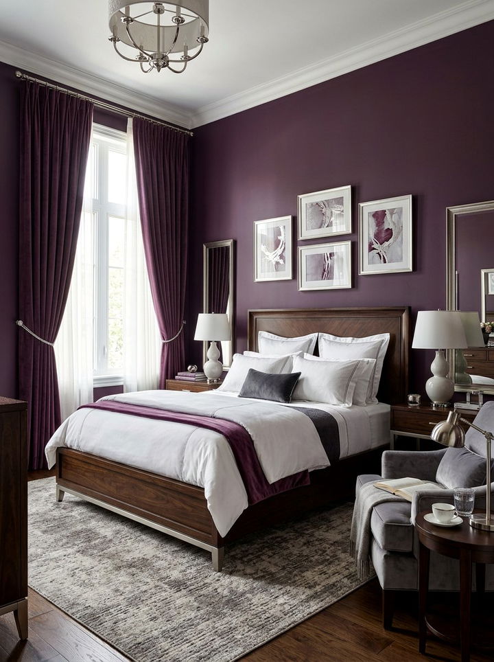 Deep plum bedroom - 30 luxurious bedroom color ideas