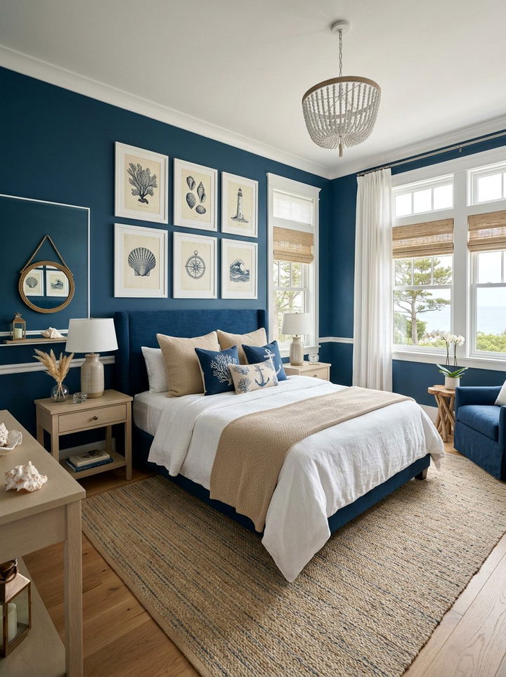 Deep sea blue bedroom - 30 bedroom blue walls