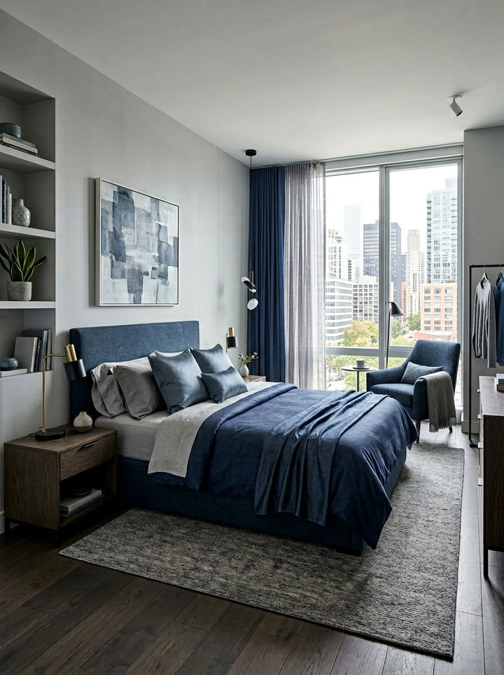 Denim Blue And Gray Room - 30 denim blue bedroom ideas