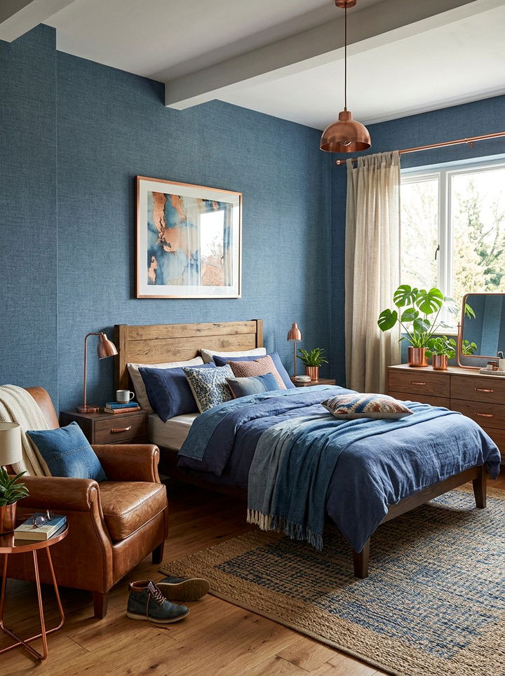 Denim Blue Bedroom - 30 contemporary blue bedroom ideas