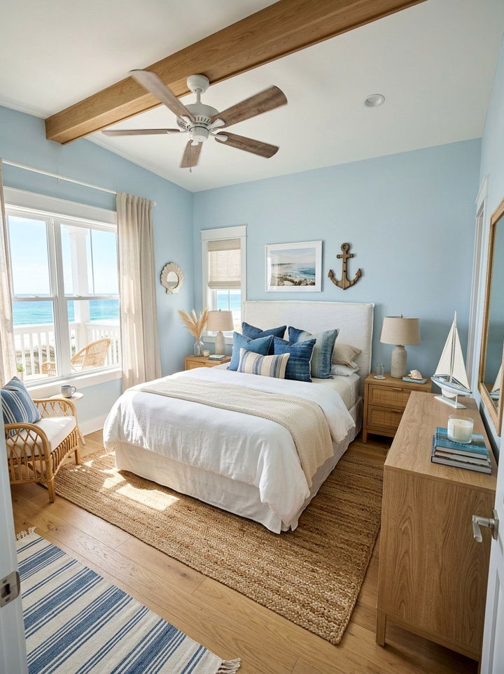 Denim Blue Coastal Style - 30 denim blue bedroom ideas