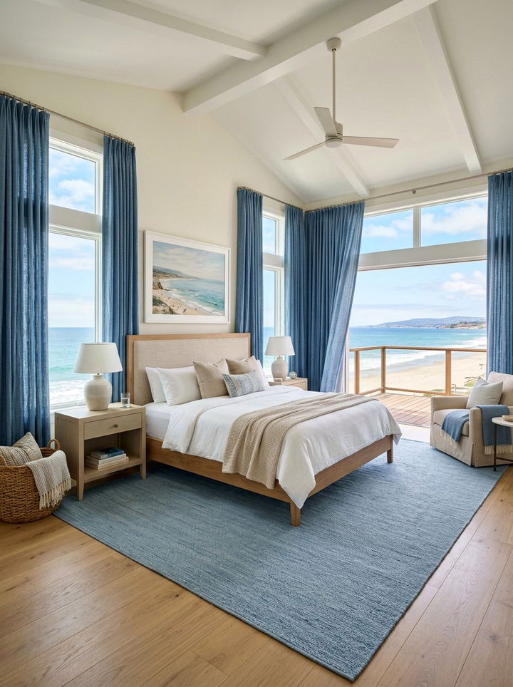 Denim Blue Curtains - 30 denim blue bedroom ideas