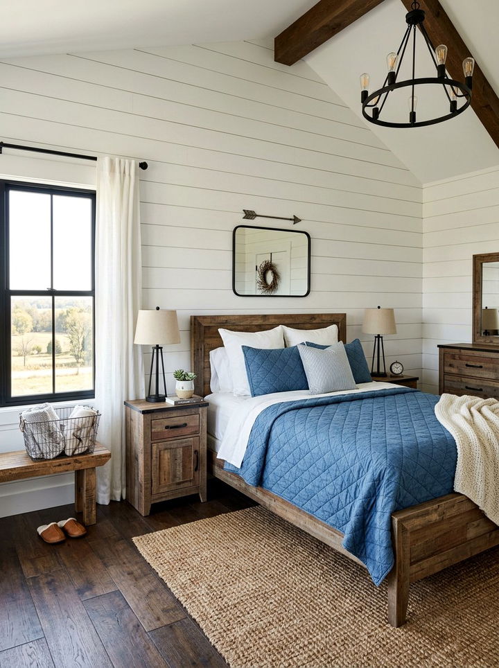 Denim Blue Farmhouse Style - 30 denim blue bedroom ideas