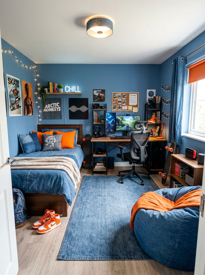 Denim Blue Teen Bedroom - 30 cool blue bedroom ideas