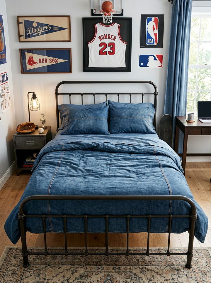 Denim look cotton sheets - 30 bedroom sheet sets