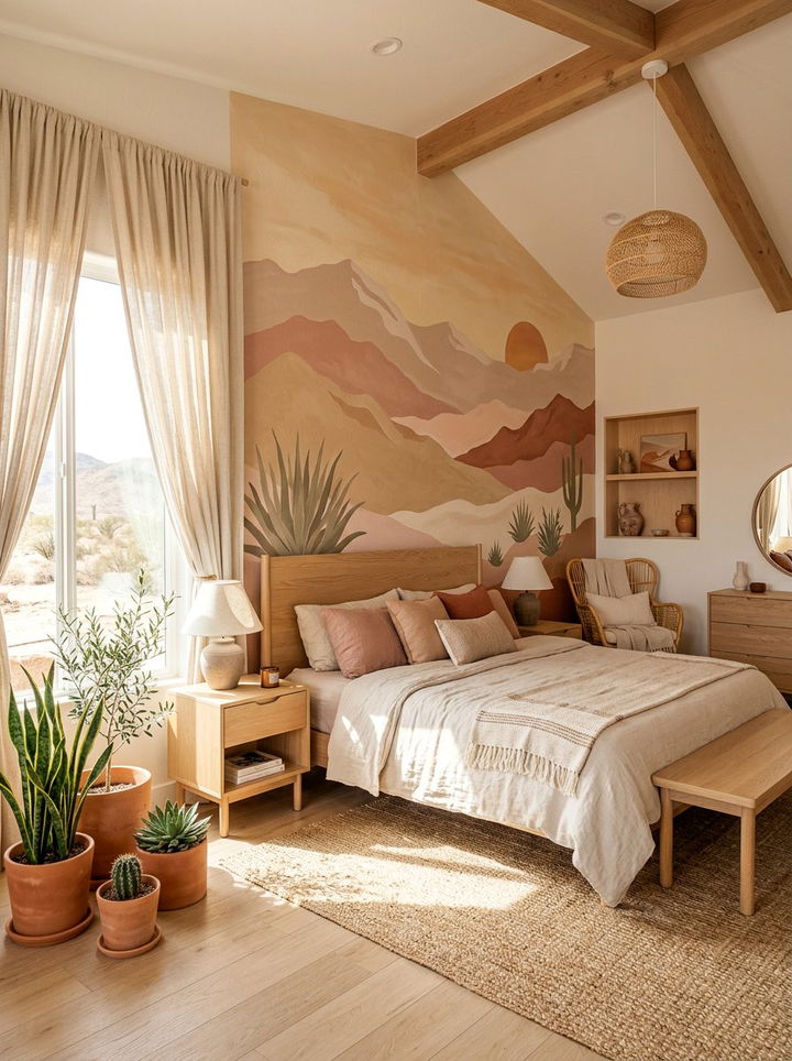 Desert Landscape Bedroom - 30 bedroom bold wallpapers